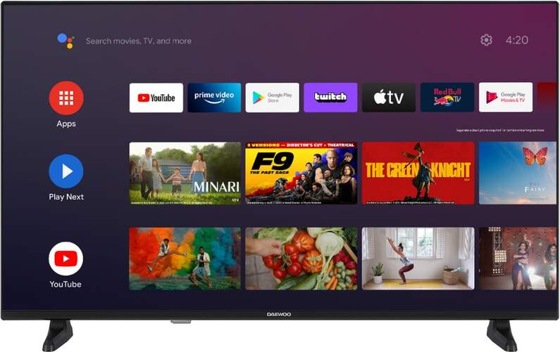 TV Daewoo 40" 40DM63F - Full HD, Android TV, HDR10, Micro Dimming, Super Resolution, 16W