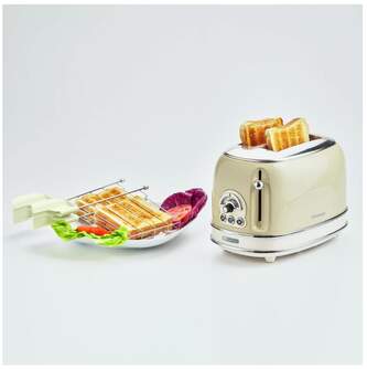TOST. ARIETE 155/13 2R LARGA MINI BEIGE 810W RETRO