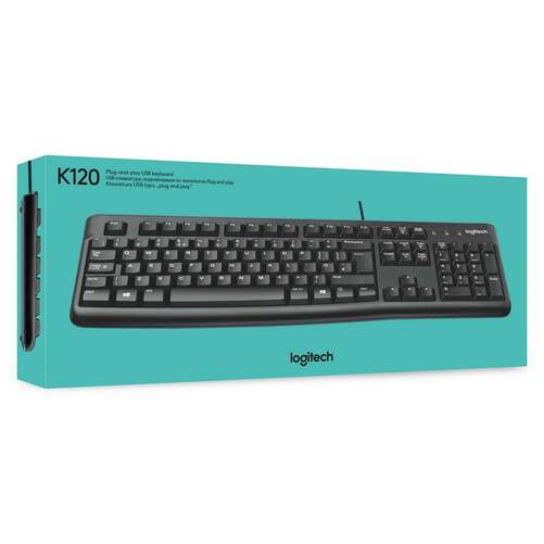 Teclado Logitech K120 - QWERTY, USB, OEM, Cable 1.5m