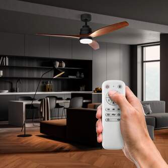 VENTILADOR TECHO UFESA NEPAL NEGRO/ROBLE 132CM LED