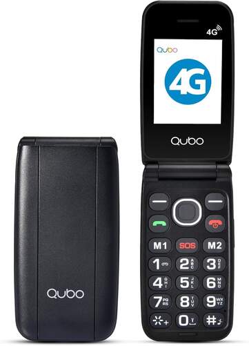 Tel&eacute;fono m&oacute;vil Qubo Neonw BK 4G - Pantalla 2,4", 800 mAh, c&aacute;mara 0,3 mp, compatible MicroSD