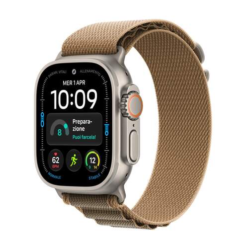 Apple Watch Ultra 4 GPS+Cellular - 49mm, 45h autonom&iacute;a, Bluetooth 5.3, talla S, plata/beige
