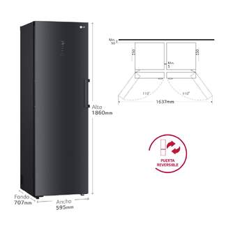 CONG.VER LG GFM61MCCSF 186x60 NF NEGRO