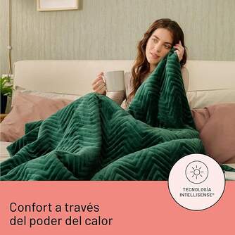 MANTA DAGA RELAX SUAVE VERDE 160X120 3P 6T LAVABLE