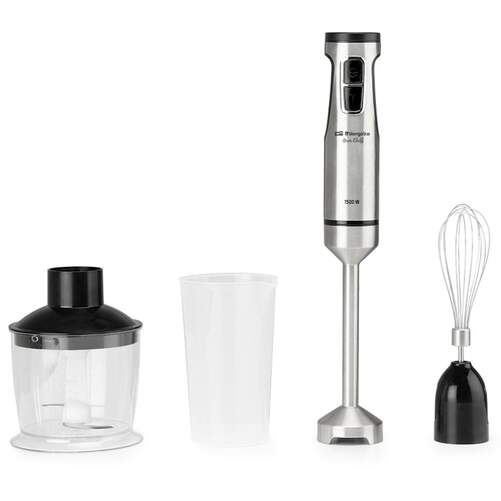 Batidora de Vaso Orbegozo BV9800 - Motor DC, 1500 W, Vaso mezclador y picadora, Inox