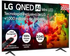TV LG 75" QNED MiniLED 75QNED70B6A - 4K Ultra HD, alpha5 Gen7 AI, 120Hz, WebOS, HDR10 Pro