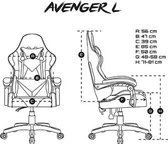 SILLA GAMING FURY AVENGER L NEGRA/BLANCA