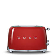 Tostador Smeg TSF01RDEU Rojo - 950W, 2 Rebanadas, 6 Intensidades, Descongelar, Recalentar