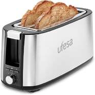 Tostador Ufesa Tostie Duo Plus - 1400 W, 2 Ranuras Largas, Inox