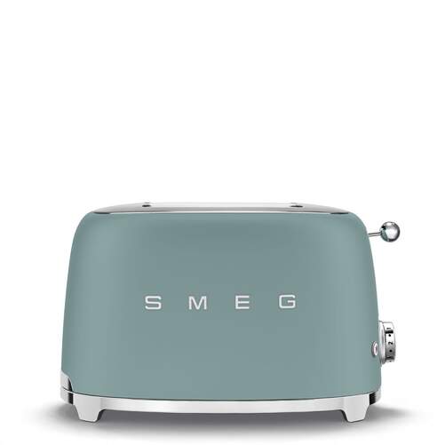 Tostador Smeg TSF01EGMEU Turquesa - 950W, 2 Rebanadas, 6 Intensidades, Descongelar, Recalentar