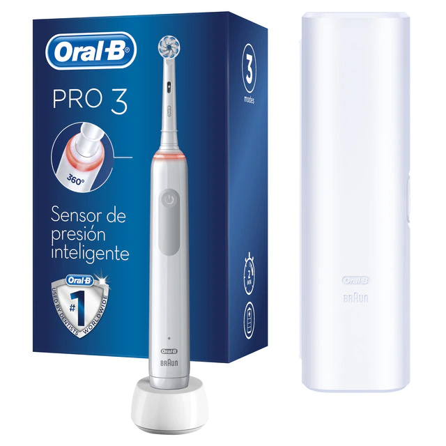 Cepillo Eléctrico Oral-B Pro3 3500 Blanco - Sensor Presión, Temporizador