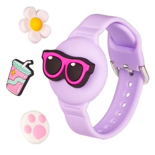 Pulsera localizadora DCU Charmband - Rastreador dual compatible con iOS/Android, lila