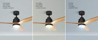 VENTILADOR TECHO UFESA NEPAL NEGRO/HAYA 132CM LED