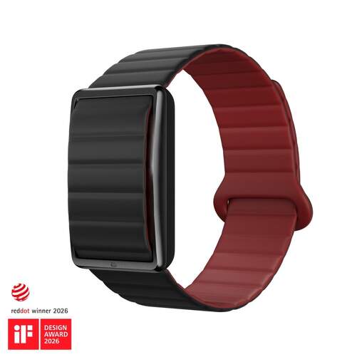 Smart Band Polar Loop Gen2 Negro/Cereza - Talla S-M, control de salud 24/7, 8 d&iacute;as autonom&iacute;a