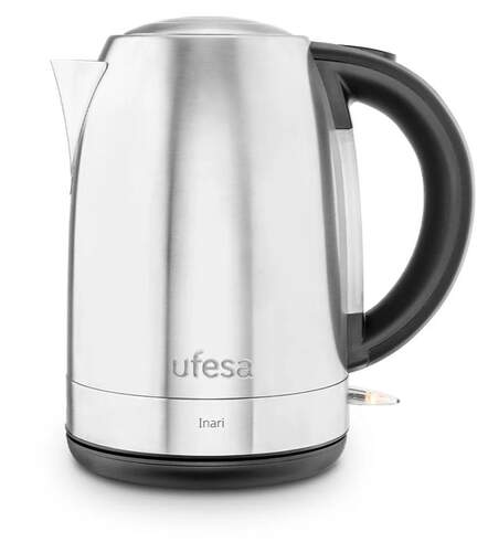 Hervidor Ufesa Inari - 2200W, 1.7 L, AutoApagado, Desconexi&oacute;n autom&aacute;tica, Base giratoria 360&ordm;, Inox