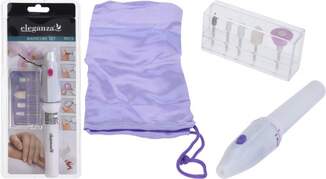 Set de Manicura 7 Piezas Koopman CY4652500 - Inalámbrico, 5 Cabezales, Blanco, Morado