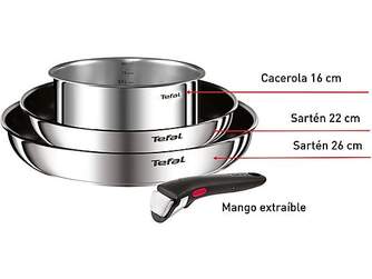LOTE SARTENES TEFAL L881S INGENIO 22/26 CAZO MANGO