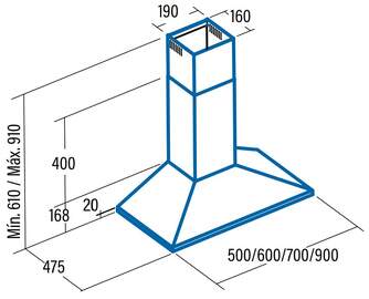CAMP. CATA V900X INOX 90CM 02063600 420m3h