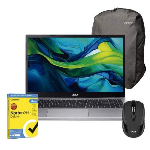 Ordenador port&aacute;til Acer Aspire con antivirus, rat&oacute;n y bolsa - 15,6", Ryzen 7, 32/512 GB, Windows 11