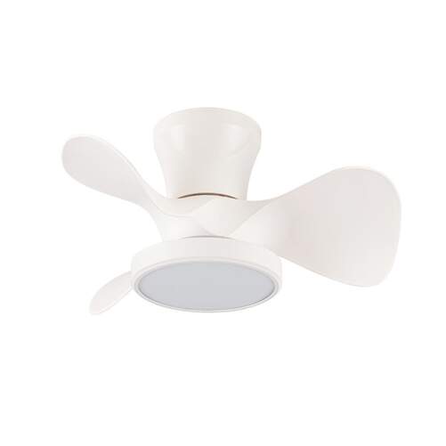 Ventilador Techo CristalRecord Moll - 20 W, Retráctiles, Temporizador, Luz CCT, Mando, Blanco