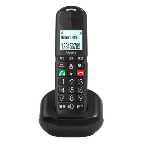 Teléfono Dect Alcatel Versatis XL 685 - Teclas Grandes, Inalámbrico, Audio-Boost, Manos Libres,Negro