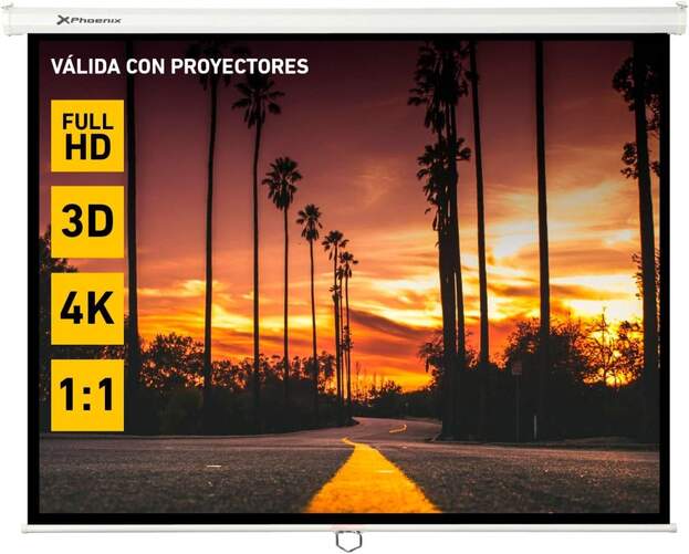Pantalla Proyector Phoenix PH200 - 112", plegable, 4:3, 200 x 150 cm, Blanco