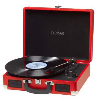 TOCADISCOS DENVER VPL-120 ROJO MALETIN ALTAVOCES