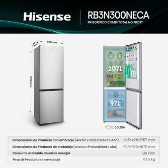 FRICOM. HISENSE RB3N300NECA 188x60 NF INOX