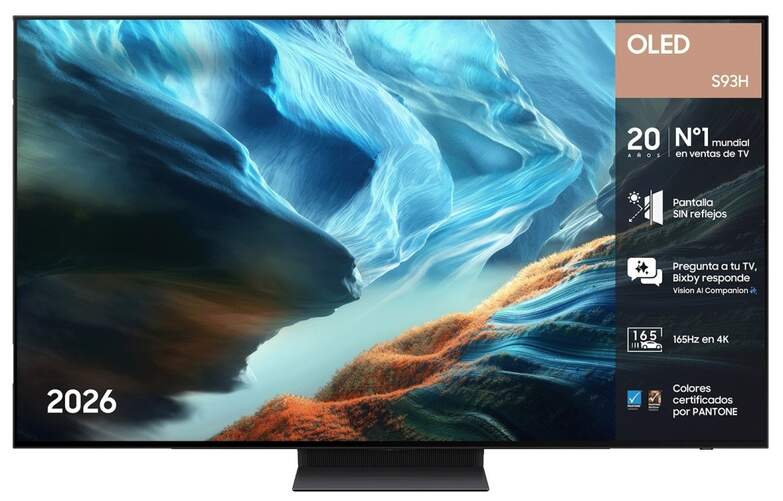 TV Samsung 83" OLED TQ83S93H - 4K Ultra HD, Smart TV con Tizen, Altavoces 60W, 165 Hz, HDR10