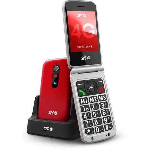 Tel&eacute;fono M&oacute;vil SPC Stella 3 4G 2339R - 2,8", teclas grandes, bot&oacute;n SOS,  compatible aud&iacute;fonos