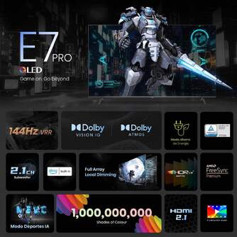 TV HISENSE 85%%%quot; 85E7NQ PRO UHD QLED SMART TV 144HZ