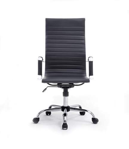 Silla de oficina Equip - Tapicer&iacute;a acanalada, respaldo alto, negro