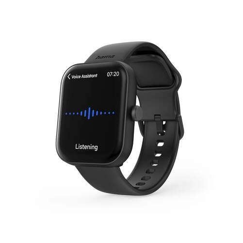 Smartwatch Hama 00178614 Fit - Pantalla 1,65", Negro, 300 mAh, Bluetooth 5.3, sensor frec. card&iacute;aca