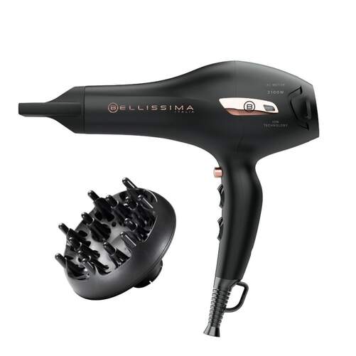 Secador Bellissima P7 3000 Profesional - 2100W, I&oacute;nico, 8 Ajustes Velocidad/Temperatura, Difusor