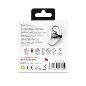 AURICULARES DCU CLIP BUDS NEGROS