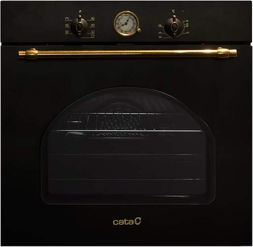 Horno Rústico Cata MRA7108BK - A, 60L, 60cm,  8 Funciones, Autolimpieza AquaSmart, Negro