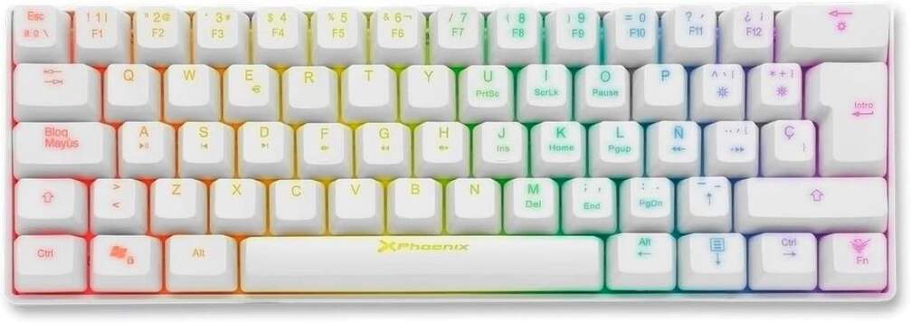 Teclado Gaming Phoenix Mirage Blanco - Iluminación RGB, Mecánico