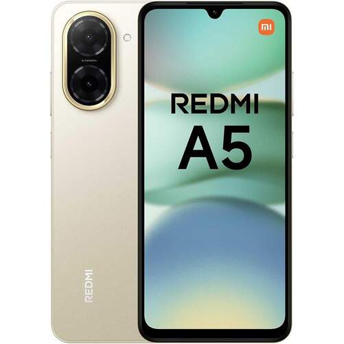 Smartphone Xiaomi Redmi A5 3/64 GB Oro - Pantalla 6,88", HD+ 120 Hz, Cámara 32 MP, 5200 mAh, BT 5.2