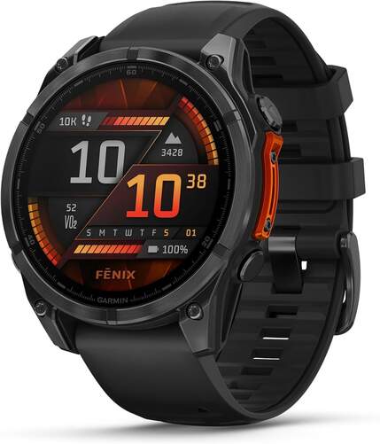 Smartwatch Garmin Fenix 8 Negro - Pantalla AMOLED de 1,4", 16 d&iacute;as de autonom&iacute;a, Mapas integrados