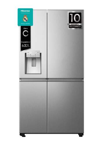 Frigorífico Americano Hisense RS818N4TIC1 - 632 L, 180x91x72 cm, No Frost, Clase C, Inox