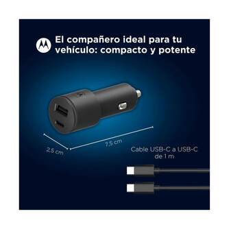 CARGADOR MOTOROLA COCHE 1XUSB A C 45W CABLE USB C