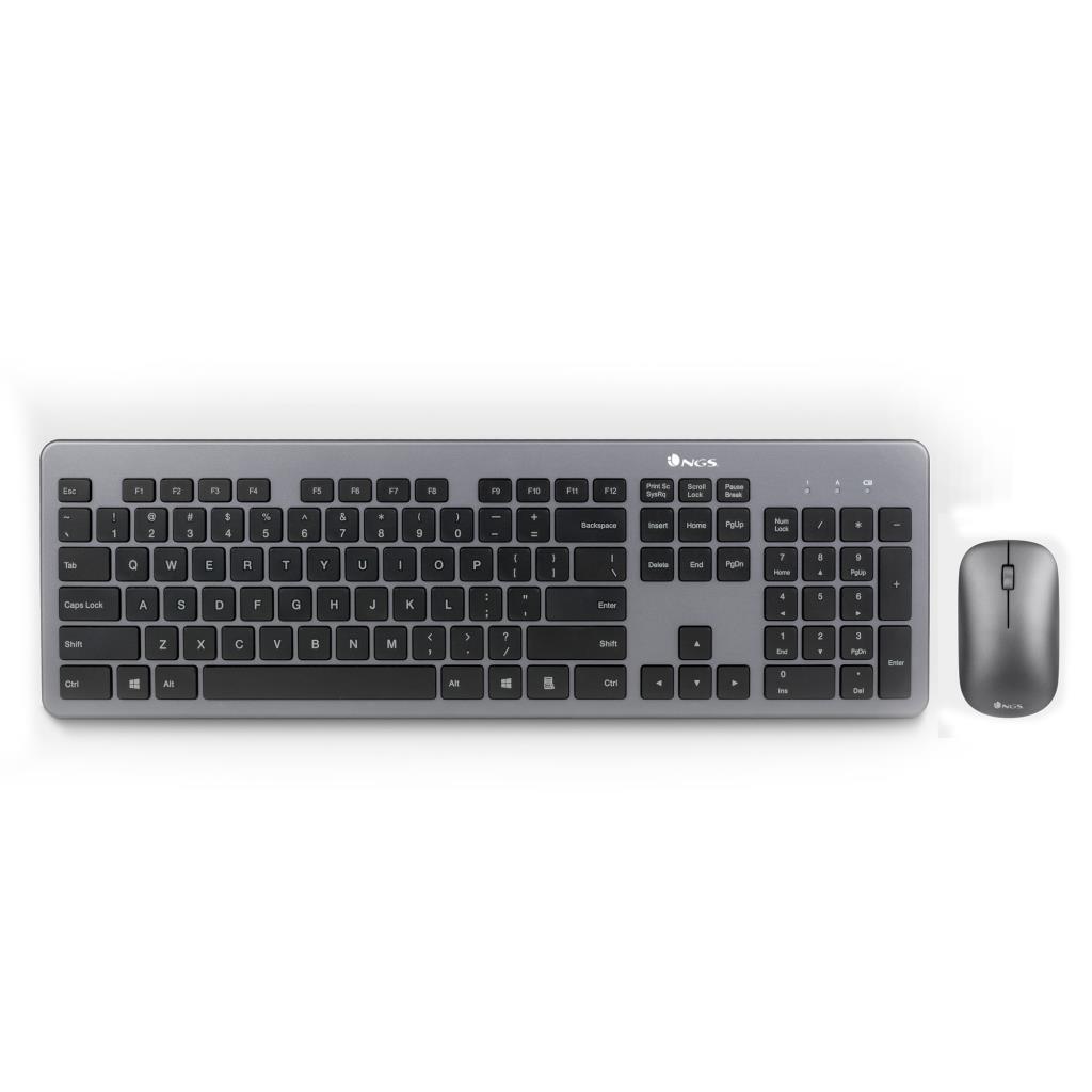 Ratón y teclado inalámbricos NGS Matrix Kit - Óptico 2.4GHz, 1600dpi