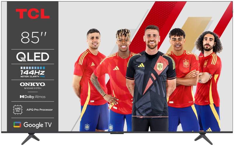 TV TCL 85" QLED 85P8K - 4K Ultra HD, Google TV, Sistema Sonido ONKYO, Procesador AiPQ, HDR10+