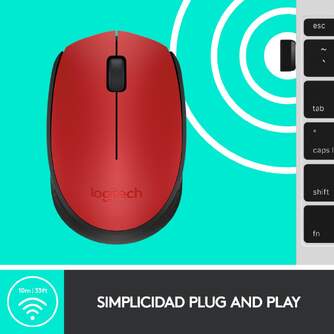 RATON LOGITECH M171 INALAMBRICO 910-004641 ROJO