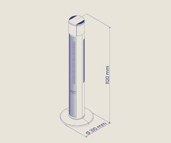 VENTILADOR TORRE ARTICA 45W 112 CM NEGRO