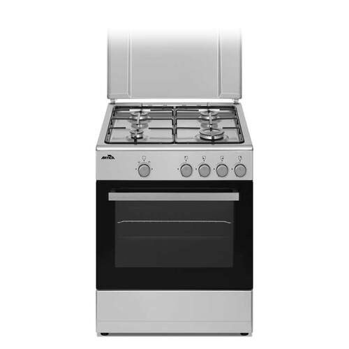 Cocina de gas butano Artica AKF6060W Inox - 60x60cm, 4 Fuegos, Doble Vidrio, FFD (termopar)