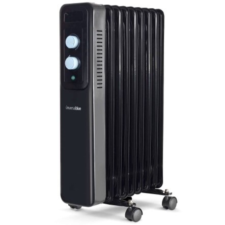 Radiador Uroil1500919 De aceite 1500 w 3 niveles 20 m2 sobrecalentamiento negro calefactor 1500w color 9 elementos potencias silencioso sistema seguridad