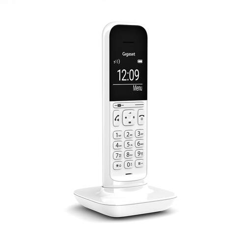 Tel&eacute;fono inal&aacute;mbrico Gigaset CL390 Blanco - Pantalla 2", hasta 150 n&uacute;meros guardados, manos libres
