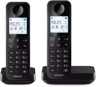 TELEFONO DECT PHILIPS D2702 DUO BLACK