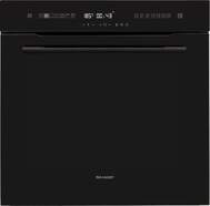 Horno Sharp KA75L64BNH - Clase A, 78L, 9 Funciones +11 Recetas, Guía Extraíble, Cerrado suave, Negro